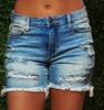 Shorts de Mezclilla Rasgados con Flecos de Gran Tamaño para Mujer, Comercio Exterior Transfronterizo Europeo y Americano, Suministro