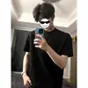 Camiseta de manga corta deconstruida de moda para hombre, corte holgado, a la moda, sencilla, versátil, cómoda, top casual