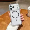 Capa de Celular Apple 17Promax Aplicável em Fronteiras com Orelhas de Gato para iPhone 17/16/15, Laranja Magnético 13 Transparente
