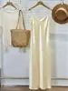 Vestido rosa de tirantes fino para mujer, verano, fino, para llevar debajo, con caída, corte ajustado, largo, satén de acetato, blanco de hadas, otro