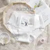 Directo de fábrica: Ropa interior de algodón puro para mujer, con un dulce diseño de rayas, lindos motivos de osos de béisbol y un corte triangular juvenil. Disponible en tallas grandes