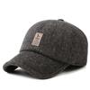 Gorro de Lã Quente com Proteção para Orelhas de Inverno para Homens de Meia-Idade e Idosos, Boné de Baseball à Prova de Vento Espesso de Fleece para Pai e Avô