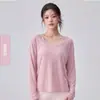 Ropa de Yoga para Mujer Petite Moda Oversize Cuello Redondo Hombro Caído Manga Larga Cubre-todo Moda Holgada Secado Rápido Ropa Exterior de Fitness