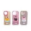Linda Funda para Teléfono Móvil Ins Rayas Pequeño Pastel Café Adecuada para Apple 16Promax Iphone15 Creativa 14/13