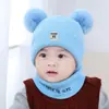 Chapéu de outono e inverno para bebê infantil recém-nascido 0-12 meses chapéu fetal de outono e inverno quente de camada dupla para menino e menina