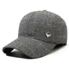 Gorra de Pato a Cuadros Nueva de Otoño e Invierno para Hombres de Mediana Edad y Mayores, Gorra de Béisbol, Sombrero Cálido Cortavientos para Ocio al Aire Libre, Gorro de Algodón con Protección para los Oídos