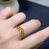 Anillo de Zafiro Amarillo, Piedra Preciosa Grado 5A, Tamaño Aproximadamente 3*4mm, Montura Finamente Elaborada en Plata 925, Lujo Ligero y Sensación de Alta Gama