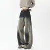 Exclusivo para Comercio TransfronterizoEstilo Americano Nuevos Jeans para Hombre Otoño/Invierno, Corte Holgado, Pantalones Anchos Rectos Degradados para Hombre