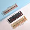 Bisagra de embalaje de chapa de hierro de tira larga de 74 x 23 mm de estilo chino de Jingmao Hardware, bisagra de ojo de 6 orificios, accesorios para bolsas