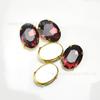 Venta al por mayor de fábrica de garras de cristal ovaladas de color dorado con base, para manualidades, para vestido de novia, accesorios de joyería de cristal