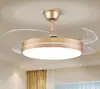 Novo Modelo de Luminária Ventilador para Comércio Exterior, Luminária de Teto Integrada para Uso Doméstico, Adequada para Sala de Estar, Sala de Jantar, Quarto, Design de Luxo Leve e Simples, Luminária Ventilador de Teto com Frequência Variável