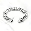 Pulseira Cubana Redonda de Moagem em Aço Inoxidável Moda Simples Europeia Estilo Ins Hip Hop Masculino Cor Aço Dourado Pulseira de Aço Titânio