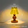 Luminária de Mesa de Vidro Estilo Francês para Quarto, Mesa de Cabeceira, Luxo Leve e Decoração Vintage de Alto Padrão, Luz Noturna para Ambiente de Mesa