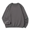 Sudadera con Cuello Redondo de Algodón Loopback de 380g, Marca de Moda Transfronteriza, para Hombres y Mujeres, Color Sólido, Corte Holgado, Hombros Caídos, con Felpa Interior, Top de Manga Larga Otoño/Invierno