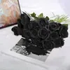Rosa de Terciopelo Simulado Decoración de Boda Flor Simulada Día de San Valentín Chino Accesorios de Fotografía Decoración del Hogar Rosa de Flor Falsa Individual