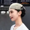 Gorro de chef de hotel, gorra de trabajo para camarero, sombrero unisex para tiendas de pasteles y té de leche, boina para cocina y catering con logotipo impreso