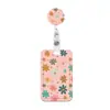 Porta-credencial retráctil del fabricante en stock con clip de cereza para insignia, porta-tarjeta de identificación vertical con impresión UV, funda protectora para tarjeta de campus