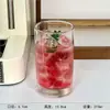 Libi Estilo Ins Coreano Vaso de Vidrio Simple de Boca Ancha Transparente Vaso para Leche Vaso para Té de Frutas Vaso para Bebidas de Jugo Café