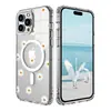 Tendencia Nacional Europea y Americana Floral Pintado Funda Magnética para iPhone18Promax Cubierta Protectora Anticaídas Apple 13/14