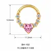 Anillo de nariz de titanio F136 incrustado con circón brillante para mujer, joyería para piercing corporal de titanio G23, disponible al por mayor
