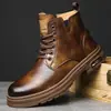 Novedades Primavera 2026 Novedades Otoño/Invierno Zapatos de Hombre Botas Martin Botas Altas de Cuero para Hombre Antideslizantes Cálidas Botas de Nieve