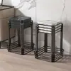 Banqueta de Ferro para Uso Doméstico, Banqueta Quadrada Moderna Simples, Banqueta Durável, Banqueta Conjunto de Ferro Espesso, Banqueta para Mesa de Jantar, Banqueta Adulto com Armazenamento