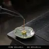 Quemador de Incienso de Cerámica Creativo de Loto para Uso Doméstico, Portainciensos Vintage para Interiores, Adorno de Bandeja para Incienso Estilo Zen