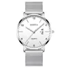 Reloj Minimalista de Cuarzo para Hombre, Indicador de Fecha Correa de Malla Negra Casual de Negocios Luminoso Reloj de Pulsera para Estudiante