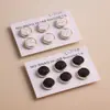 Bufanda Chal de Joyería para Mujer de Venta Caliente Transfronteriza Pañuelo Gemelos Bufanda Hebilla Magnética Fuerte Mármol Agrietado Blanco y Negro Hebilla de Bufanda de Seda