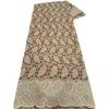 Tecido de renda com bordado floral por toda parte, vestido estilo étnico de Gana tecido de renda