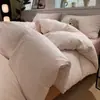 Juego de cuatro piezas de jacquard teñido en hilo de algodón puro estilo minimalista Clase A, juego de tres piezas de algodón lavado catiónico liso de color sólido Ins
