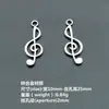 Acessórios para joias DIY de liga 2,5 cm símbolo musical pingente de colar brincos ornamentos decorações de pulseira