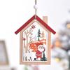 Decoración navideña Árbol de Navidad Anciano Muñeco de nieve Ciervo Casa hueca de madera Colgante Árbol de Navidad impreso de madera Colgante