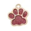 Colgante de huella de pata de gato con purpurina DIY, de gran venta internacional, de aleación, con efecto de goteo de aceite, accesorios de joyería, llavero para teléfono móvil.