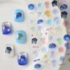 Yiwu ciudad de comercio internacional nuevas pegatinas de uñas artesanales lindo panda nadando feliz pegatinas de uñas de burbujas de gelatina