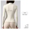 Nueva Chaqueta de Yoga con Cuello Alto, Cremallera, Ajuste Delgado, Otoño/Invierno, Ajustada, Favorecedora para la Figura, Alta Elasticidad, Top Deportivo de Fitness