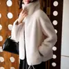 Sudadera con Cremallera de Terciopelo Coral de Color Sólido para Mujer, Forrada de Polar, Engrosada, Otoño e Invierno, Nueva Tendencia, Ins, Terciopelo de Doble Cara, Chaqueta Cálida de Cuello Alto