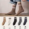 Meias Esportivas de Basquete Masculinas para Outono e Inverno, Versáteis, Tendência, Cano Longo, com Letras, Meias Longas de Alta Elasticidade Masculinas