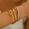 Estilo Old Money Elegante Sencillo Lujo Número Romano Zirconia Pulsera Niñas Pulsera de Acero de Titanio de Gama Alta Venta Caliente Europea y Americana