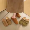 Nuevos Zapatos Planos de Mujer Estilo Vintage para el Verano, Slip-On Perezosos tipo Birkenstock con Correa de Hebilla Metálica