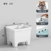 Fregadero Mopero Pequeño para Balcón de Casa, Lavabo para Piso de Baño, Fregadero Mopero Cerámico Alto de Pie, Tamaño Grande