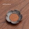 Posavasos de Aleación de Plata Antigua China, Posavasos de Bambú, Aislamiento Térmico, Soporte para Taza de Té, Platillo, Accesorios para Juego de Té Kung Fu con Estante de Almacenamiento
