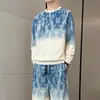 Nova Blusa de Moletom Masculina para Primavera e Outono Casual Versátil Jovem Estilosa Jacquard Pulôver Gola Redonda Manga Longa Blusa de Moletom Esportiva Masculina