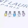 F136 Titanio Curvado Fondo Plano Bisel de Tres Garras Zircón 5A 3/4/5mm Stud para Labio Stud para Hélice de Oreja Joyería Accesorio Cabeza