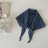 Bufanda Triángulo Versátil Estilo Neutro Cuadros Británicos para Mujer, Decoración de Primavera y Verano, Pañuelo para la Cabeza de Viaje Occidental, Bufanda para el Cuello, Bufanda de Seda, Cubre Trasero