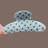 Pinza para el pelo de estrella con garra y estampado de leopardo estilo retro, dulce y fresca, para recogidos, pinza de acetato de gato y tiburón, accesorio de pelo elegante en forma de corazón