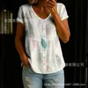 Camisa de Manga Corta con Botones y Estampado de Nuevo Estilo Transfronteriza para Mujer, Elegante y con Estilo para el Trabajo y el Ocio