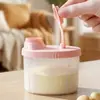 Caja Portátil para Leche en Polvo de Bebé Caja Dosificadora para Salidas Frasco para Guardar Alimentos Complementarios de Bebé Cereal de Arroz Sellado Compartimentado Resistente a la Humedad Lata de Leche en Polvo