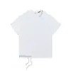 Camiseta Rumei Estilo Americano Blanca de Manga Corta y Cuello Redondo Cosida a Mano para Hombres y Mujeres, Marca de Verano de Moda, Diseño Holgado, Camiseta Casual