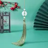 Adornos colgantes de coche clásicos chinos con borlas y hebilla Ping An, accesorios antiguos de Hanfu, cheongsam con solapa de presión, pequeño colgante